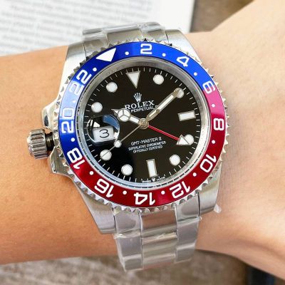 ROLEX Oyster Bracelet Replacement Left-handed GMT Master II 40MM Mechanical Pepsi Bezel Watch